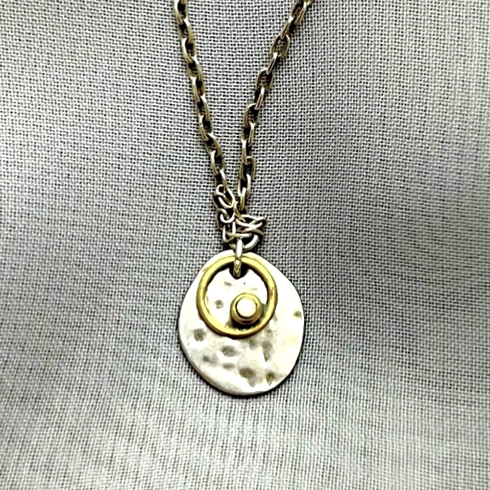 Silpada RARE Vintage .925 Sterling Silver, gold and pearl necklace - Picture 1 of 6